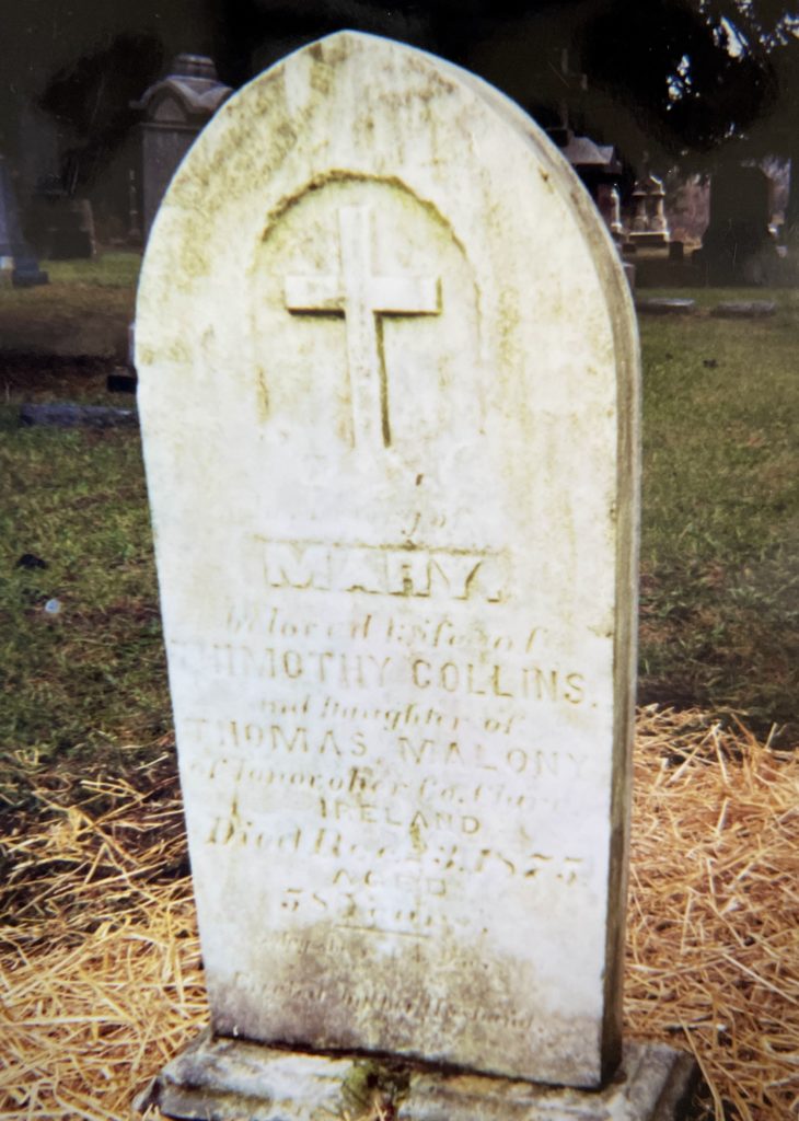 Grave Restoration & Tombstone Cleaning - Headstone of Mary Collins - looks new!